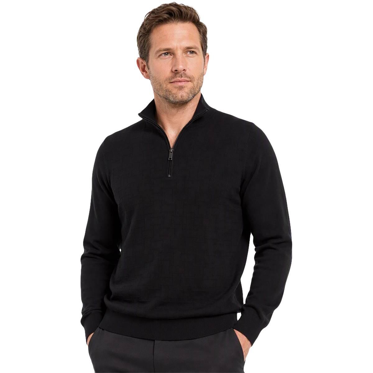Mens DKNY Fabio 1/4 Zip Geometric Sweater