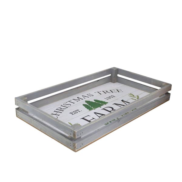 Northlight Farm Fresh Christmas Trees Wooden Tray - Set of 2