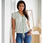 Womens Como Blu Extended Dolman Sleeve Tie Hem Stripe Blouse - image 1