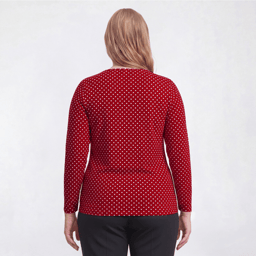 Plus Size Hasting & Smith Long Sleeve Polka Dot Tee