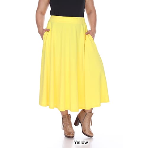 Plus Size White Mark Tasmin Flare Midi Skirt