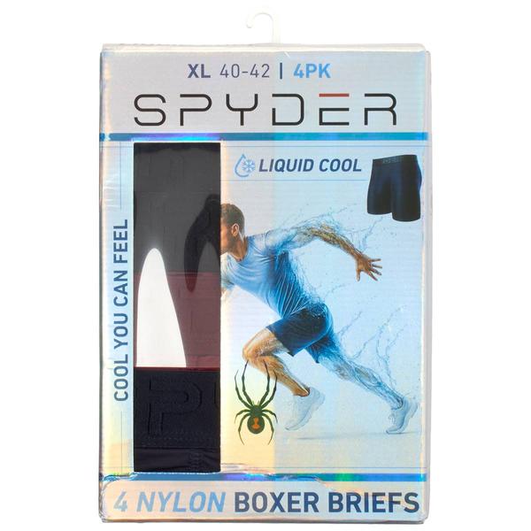 Mens Spyder 4pk. Liquid Cool No Fly Boxer Briefs - Black/Maroon - image 