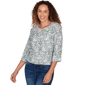 Womens Skye’s the Limit Fresh Start 3/4 Sleeve Jacquard Blouse - image 3