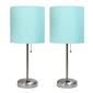 LimeLights Brushed Steel Stick Lamp w/Charging Outlet - Set of 2 - image 9