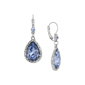 1928 Silver-Tone Blue Teardrop Leverback Earrings - image 1