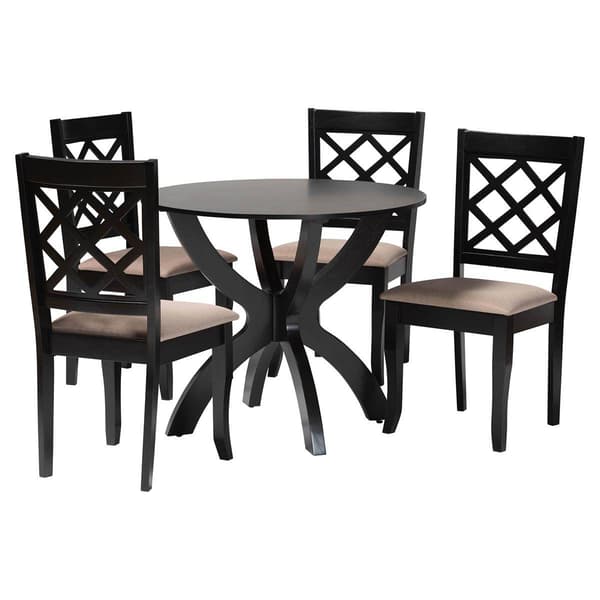 Baxton Studio Savina Modern Dark Brown Wood 5pc. Dining Set