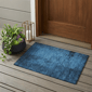 HomeRoots Navy Blue Abstract Non Skid Indoor Outdoor Accent Rug - image 1