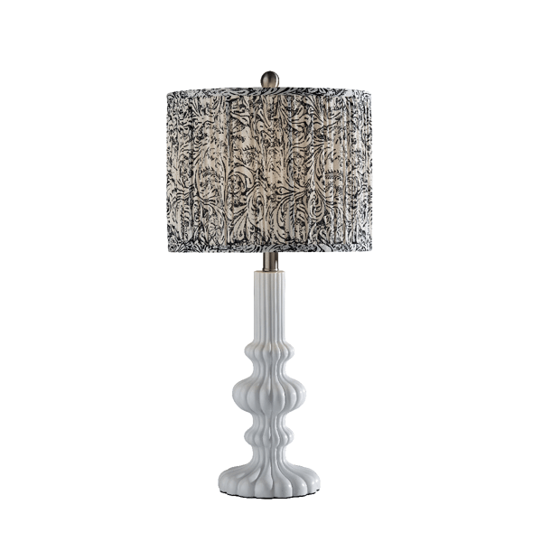 Adesso Ambrose Large Table Lamp with Pleated Navy/White Shade - image 