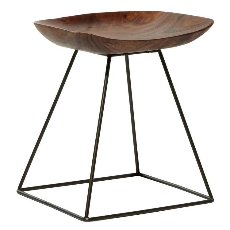 9th & Pike® Rustic Brown Metal Ottoman