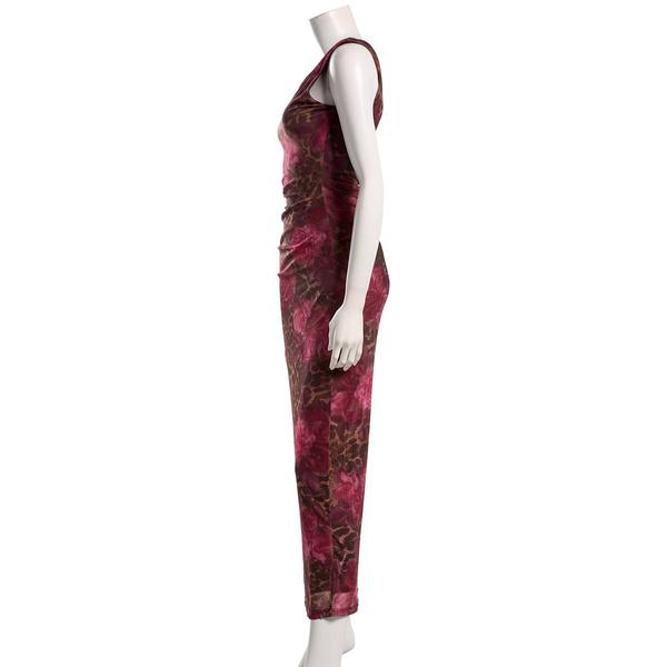 Juniors Madden Girl Mesh Sleeveless Scoop Neck Maxi Dress- Brown