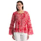 Womens Rafaella(R) Long Sleeve Paisley Crinkle Blouse - image 1