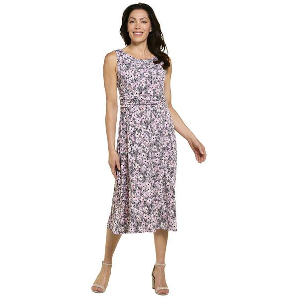 Womens Connected Apparel Sleeveless Ruched Waist Midi Dress - image 