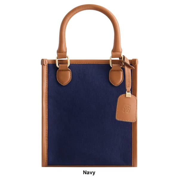 Tommy Bahama Solid Canvas North South Tote with Leather Trim - image 