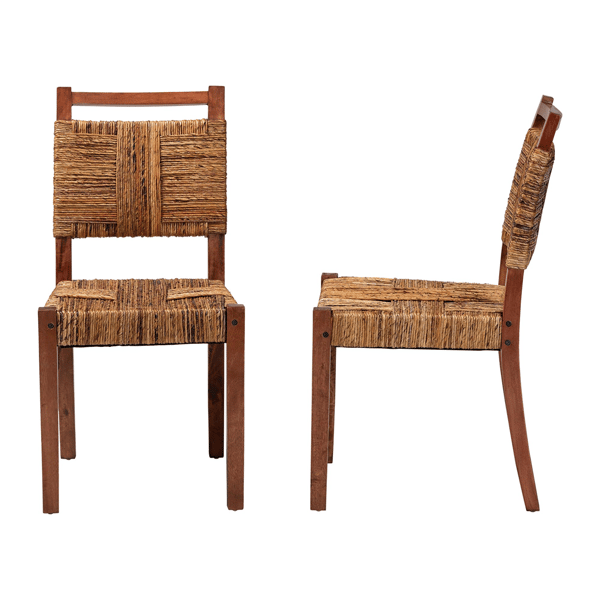 bali & pari Chabela Handwoven Seagrass Dining Chair - Set of 2