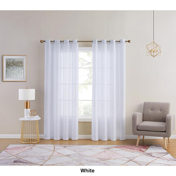 Simplicity Dobby Stripe Grommet Curtain Panel