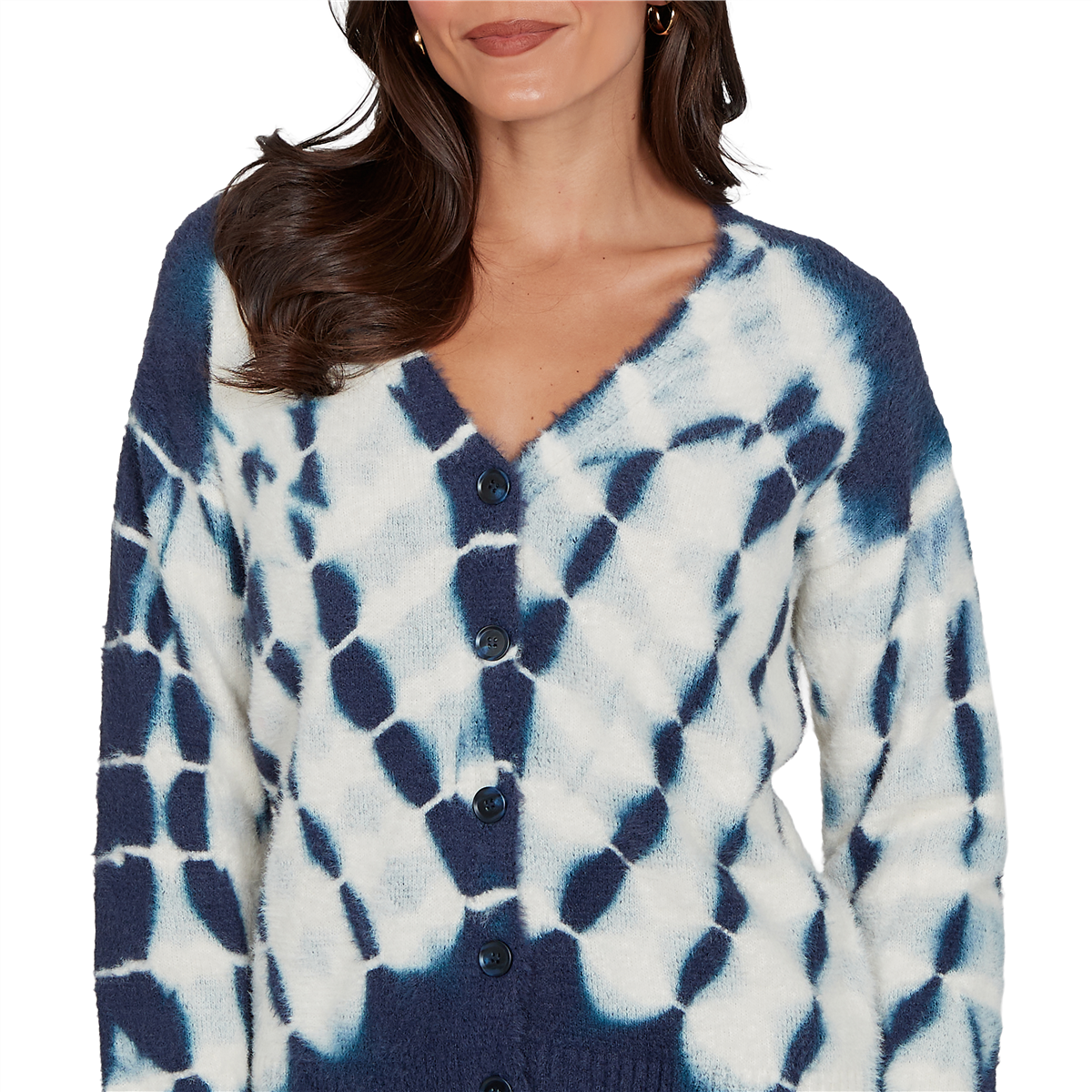 Womens Skye’s the Limit Urban Heirloom V Neck Tie Dye Cardigan