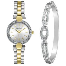 Womens Ellen Tracy Two-Tone Bracelet Watch & Bangle - ETB8207TTG