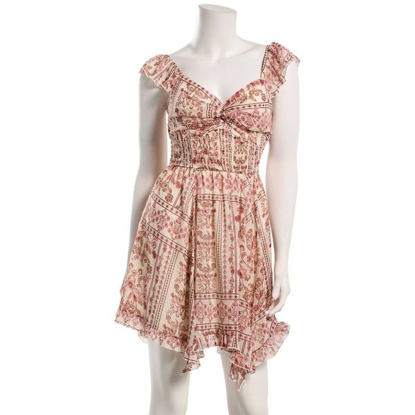 Juniors Trixxi Chiffon Flutter Strap Cork Screw Hem Skater Dress