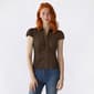 Juniors Love Tree Cap Sleeve Pin Dot Ruch Button Front Top - image 1