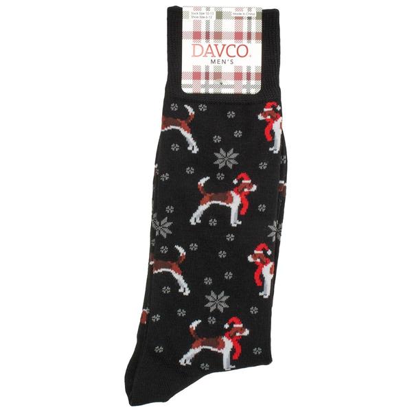 Mens Davco Christmas Foxhound Crew Socks - image 