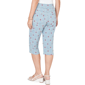 Womens Ruby Rd. French Riviera Pull On Floral Denim Capris - image 2