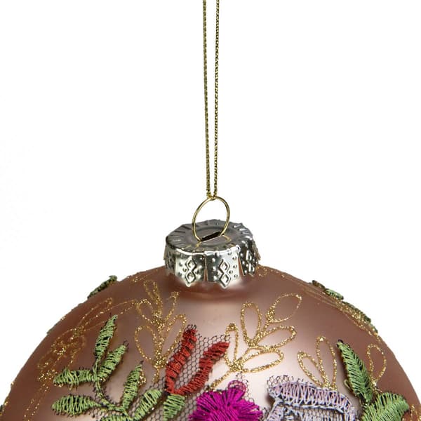 Northlight Seasonal 4.5in. Floral Applique Christmas Ornament