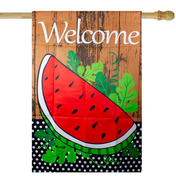 Northlight Seasonal Welcome Watermelon Slice Spring House Flag - image 