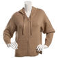 Juniors Pink Rose Cloud Mossy Side Slit Zip Up Hoodie - image 1