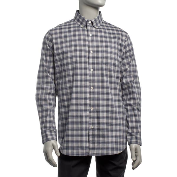 Mens Architect(R) Regular Fit Button Down Poplin Shirt - Navy/Grey