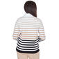 Petite Alfred Dunner Neutral Territory Woven Trim Stripe Sweater - image 2