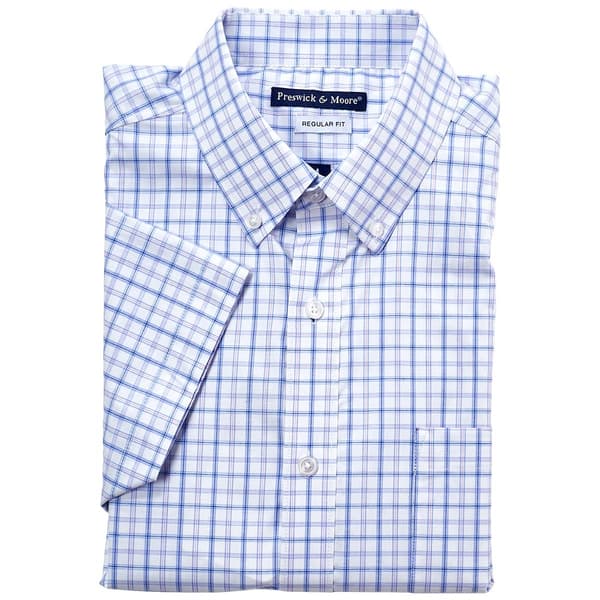 Mens Preswick & Moore(R) Regular Fit Short Sleeve Dress Shirt - image 