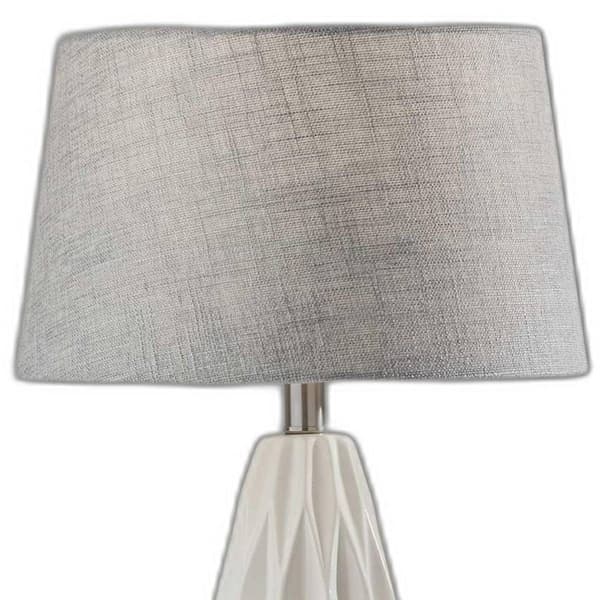 HomeRoots 23in. White Ceramic Bedside Table Lamps - Set of Two