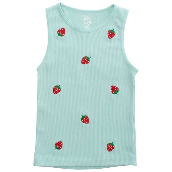 Girls (7-16) Jolie & Joy Strawberry Embroidered Seamless Tank Top