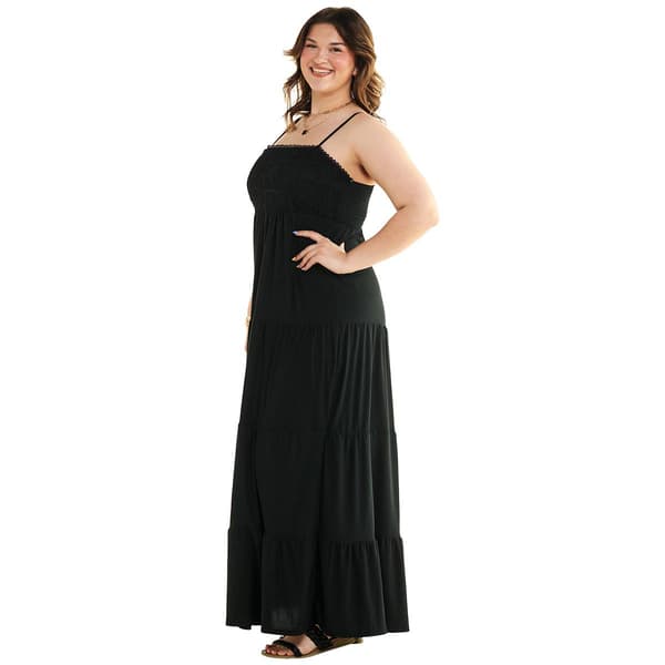 Juniors Plus Derek Heart Brushed Jersey Empire Lace Maxi Dress