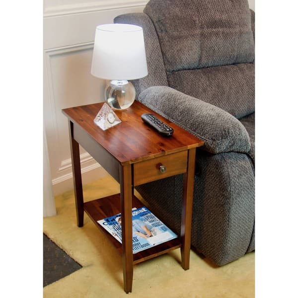 Casual Contemporary Living 2-Tier Acacia End Table with Drawer