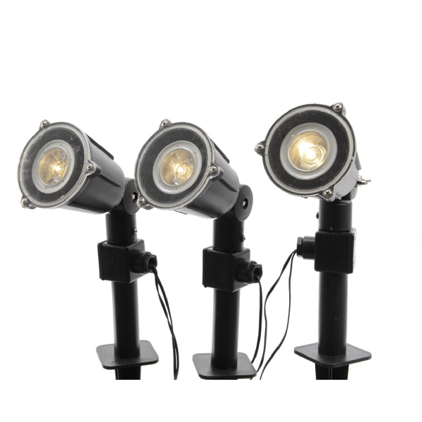 Kaemingk Set of 3 Eco-Friendly Warm White LED Garden Spotlights