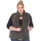 Plus Size White Mark Zip Up Sherpa Vest - image 7