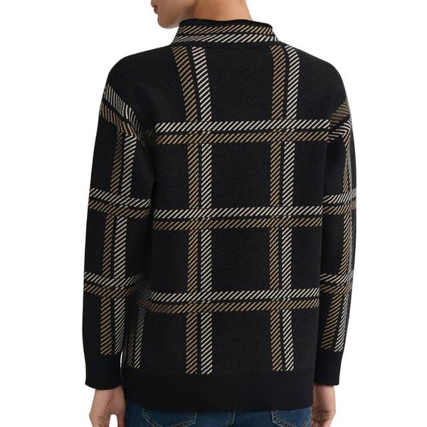 Womens Jones New York Long Sleeve Plaid Funnel Neck Sweater
