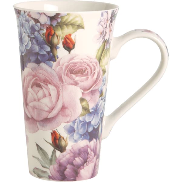 Home Essentials 21oz. Cottage Rose Chintz Latte Mug - image 