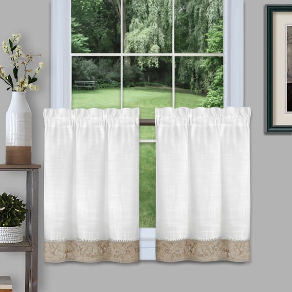 Achim Oakwood Kitchen Window Tier Curtain Pair