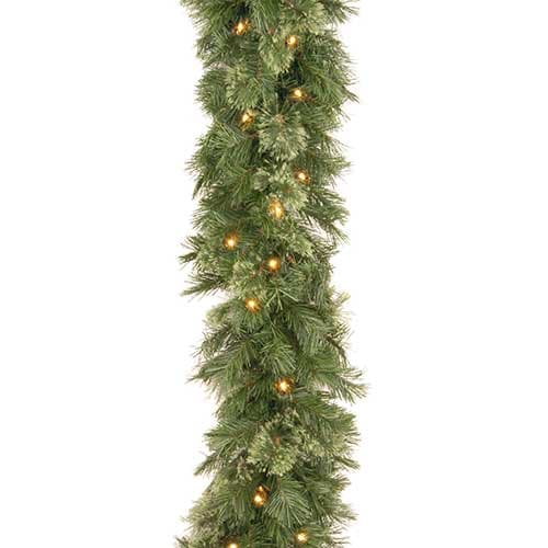 National Tree 9ft. Wispy Willow Garland w/ Clear Lights