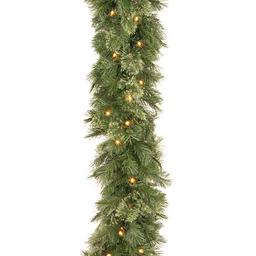 National Tree 9ft. Wispy Willow Garland w/ Clear Lights