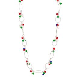 Silver-Tone Oval Link Bell Necklace