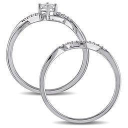 Loveblooms™ Princess & Round Diamond Bridal Ring Set
