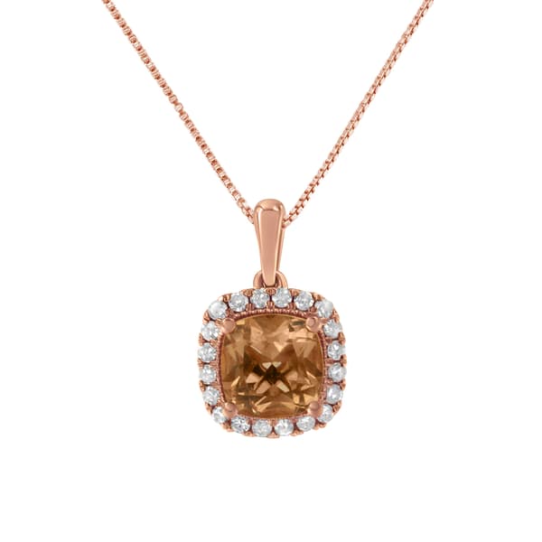 Gemstone Classics&#40;tm&#41; 1/4ctw. Peach Morganite Square Pendant - image 