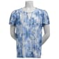 Womens Sara Michele Short Sleeve Chiffon Keyhole Neck Blouse - image 1