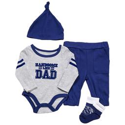 Baby Boy (3-9M) Baby Essentials 4pc Handsome Like Dad Layette Set