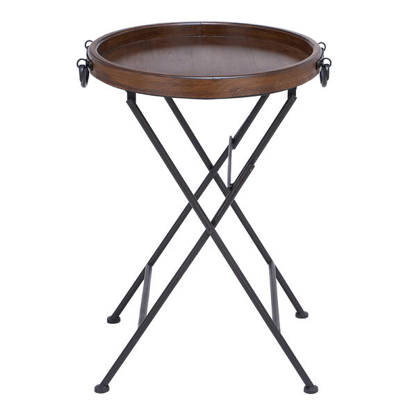 9th & Pike&#40;R&#41; Dark Brown Pine Traditional Accent Table - image 