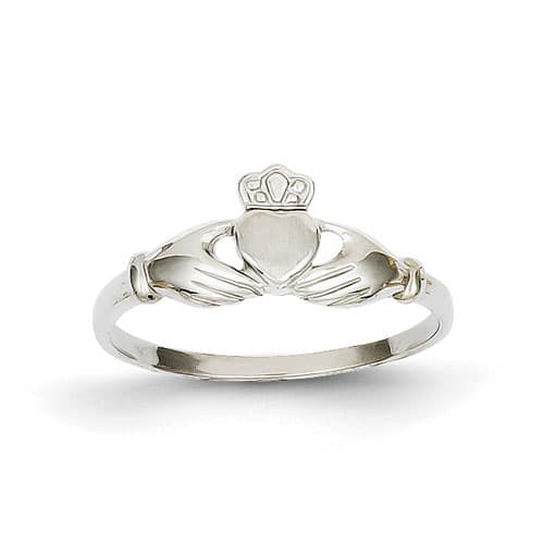 Gold Classics(tm) 14kt. Polished & Satin Claddagh Ring - image 