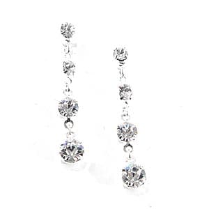 Rosa Rhinestones 4 Stone Drop Earrings - image 